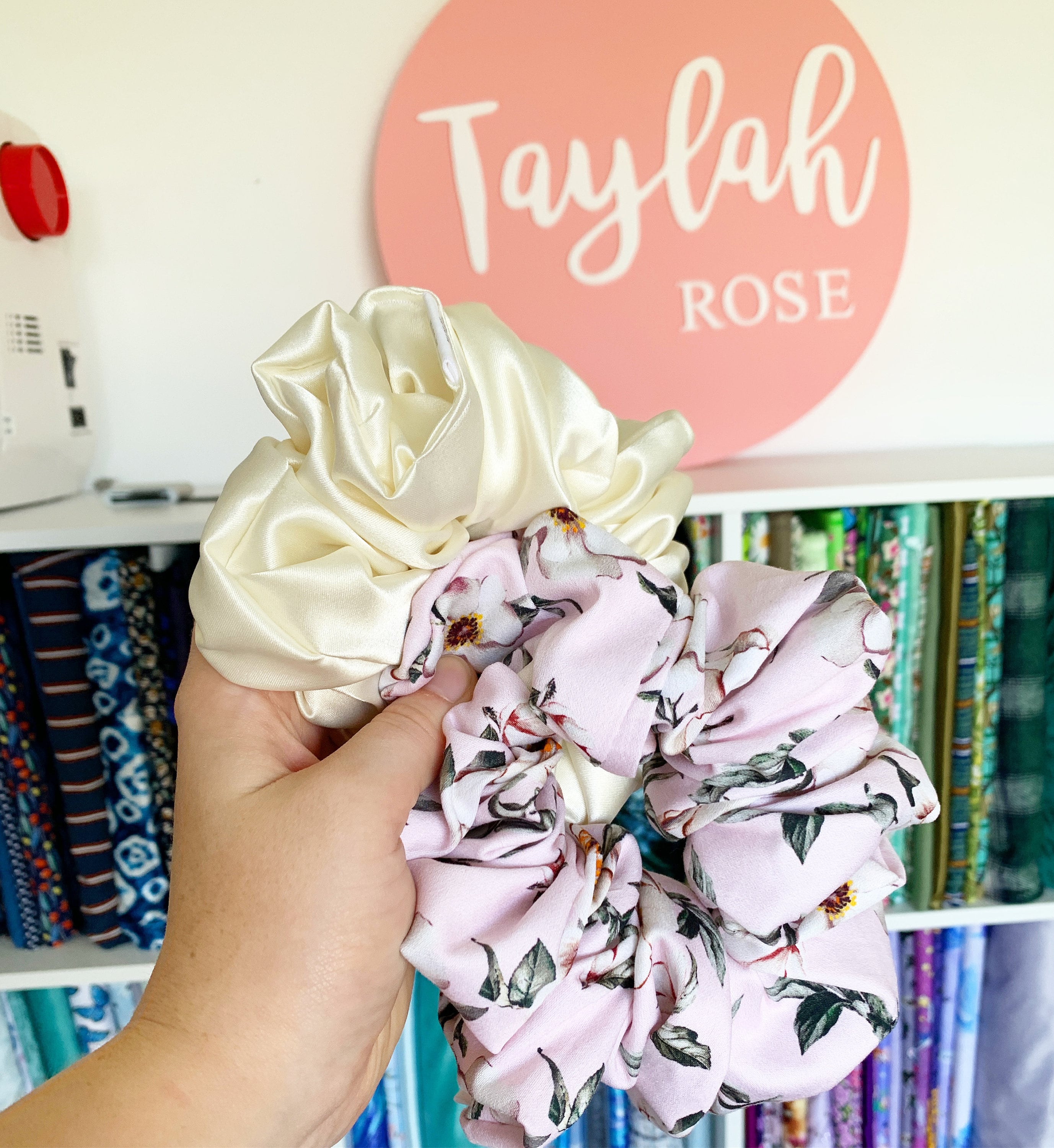 XL Ivory Satin Scrunchy, WIDE ELASTIC, Large, Oversized, Giant