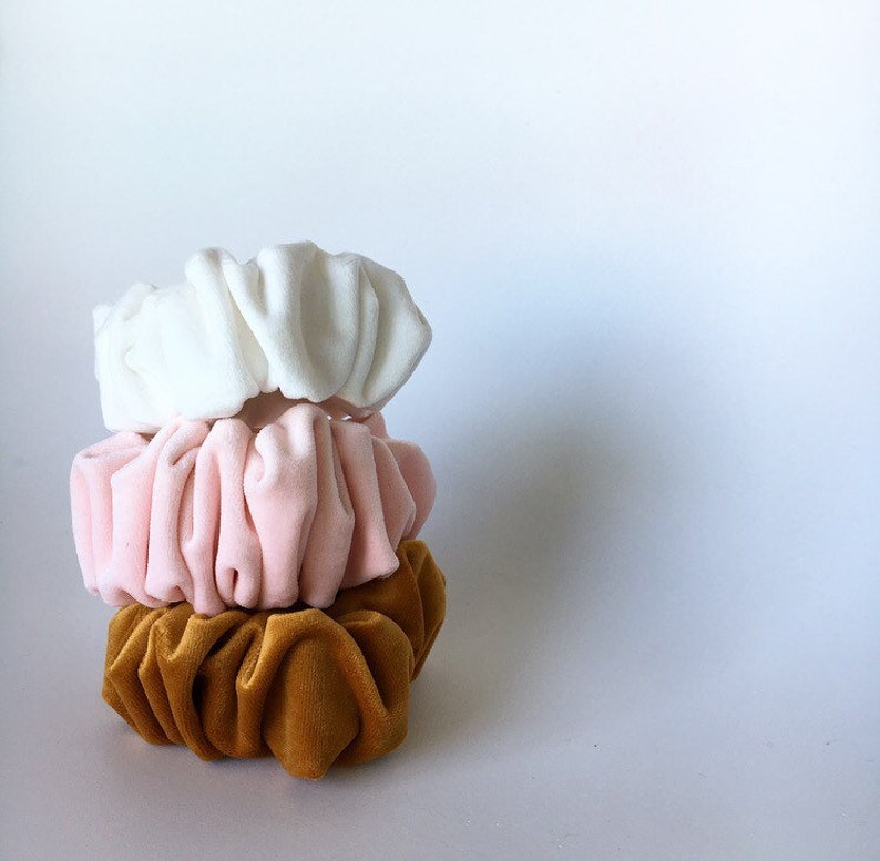 Scrunchies Pink White Wide Elastic Scrunchy Extra Thick Velvet Scrunchie Mustard Rust Blue