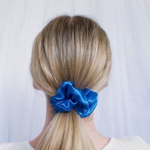 Royal Satin hair scrunchie, WIDE ELASTIC, regular size, teenager hair accessories women gift ideas