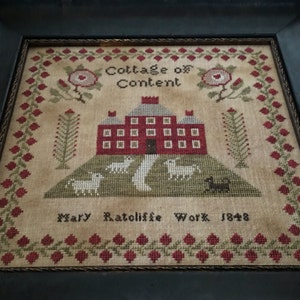 Mary Ratcliffe 1848 ~ Antique Reproduction Pattern from Scattered Seed Samplers© 2020 by Designer Tammy Black