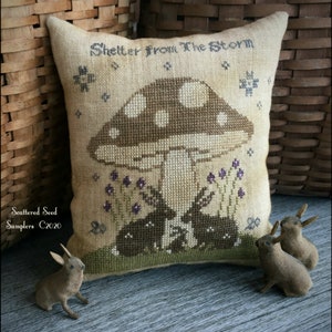 Shelter from the Storm ~ Sampler Pattern from Scattered Seed Samplers© 2020 ~ Original Design by Tammy Black
