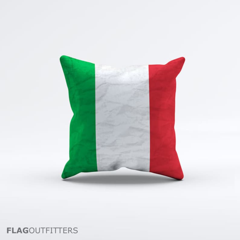 Flag Of Italy Throw Pillow Cover 15 X 15 Inch Decorative Etsy