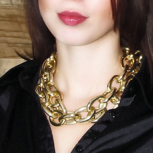 Two Strand Chunky Gold Rolo Chain Necklace
