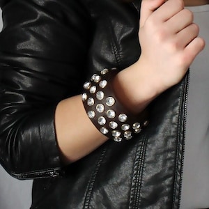 Extremely Rare Vintage Betsey Johnson Rhinestone Studded Bangle