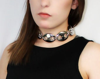 Chunky Mariner Chain Choker in Silver