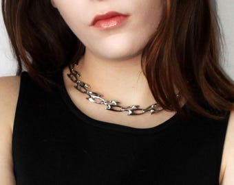 Goth Chain Choker Necklace – Bold, Industrial, and Unapologetically Dark