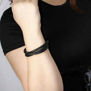 Three Interlocking Rubber Ring Bracelet