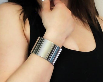 Machined Stainless Steel Cuff Bracelet