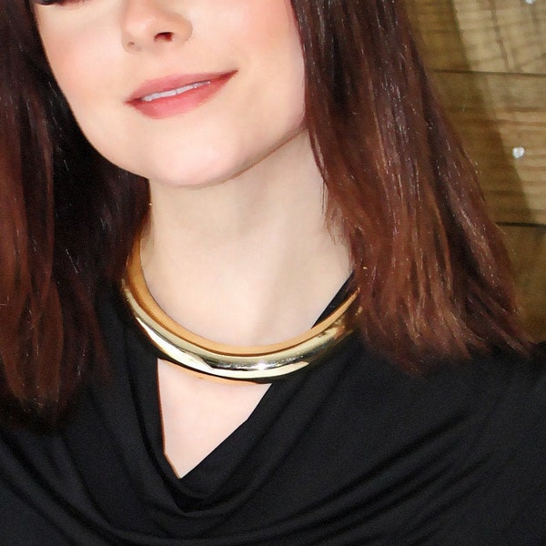 Vintage Gold Plated Hinged Collar Necklace