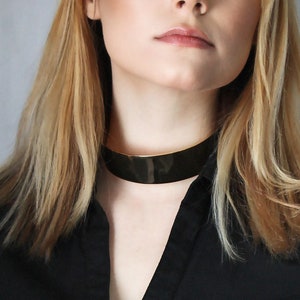 Medium Gold Hand Rolled Metal Choker- Gift for Her