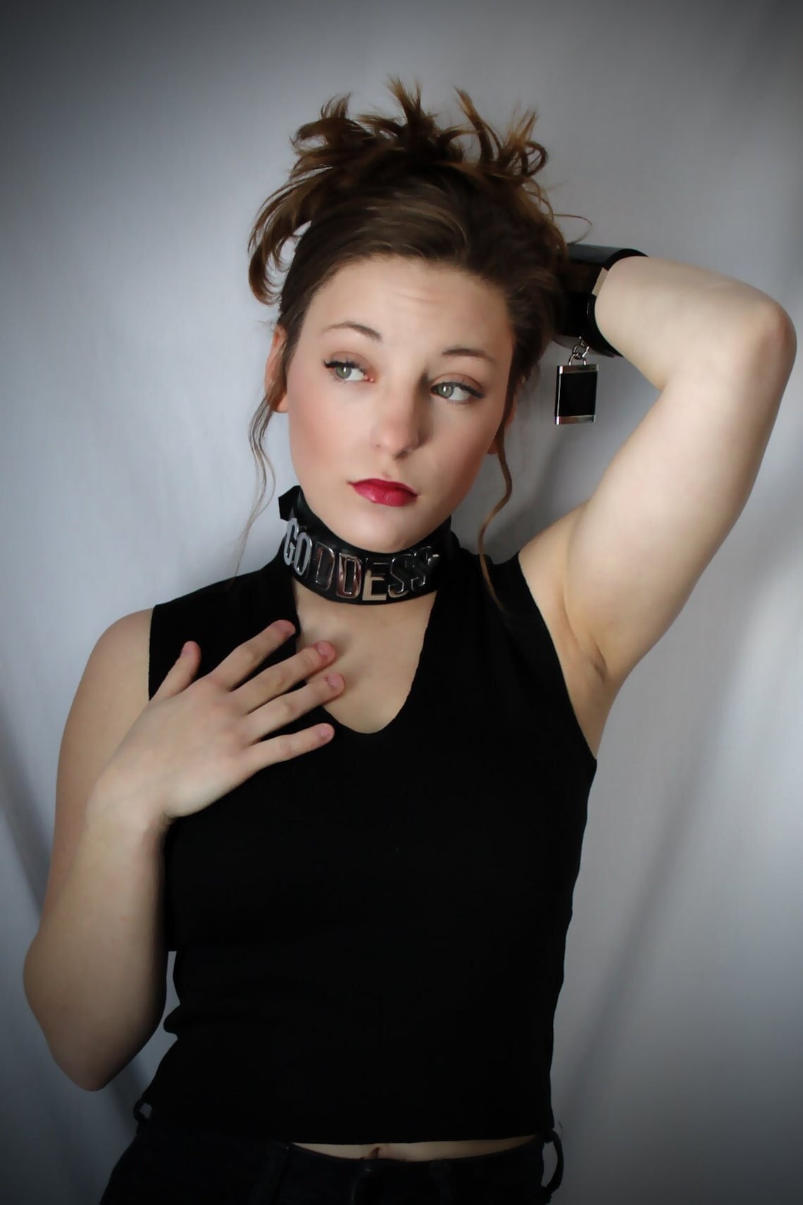 collared evening gown