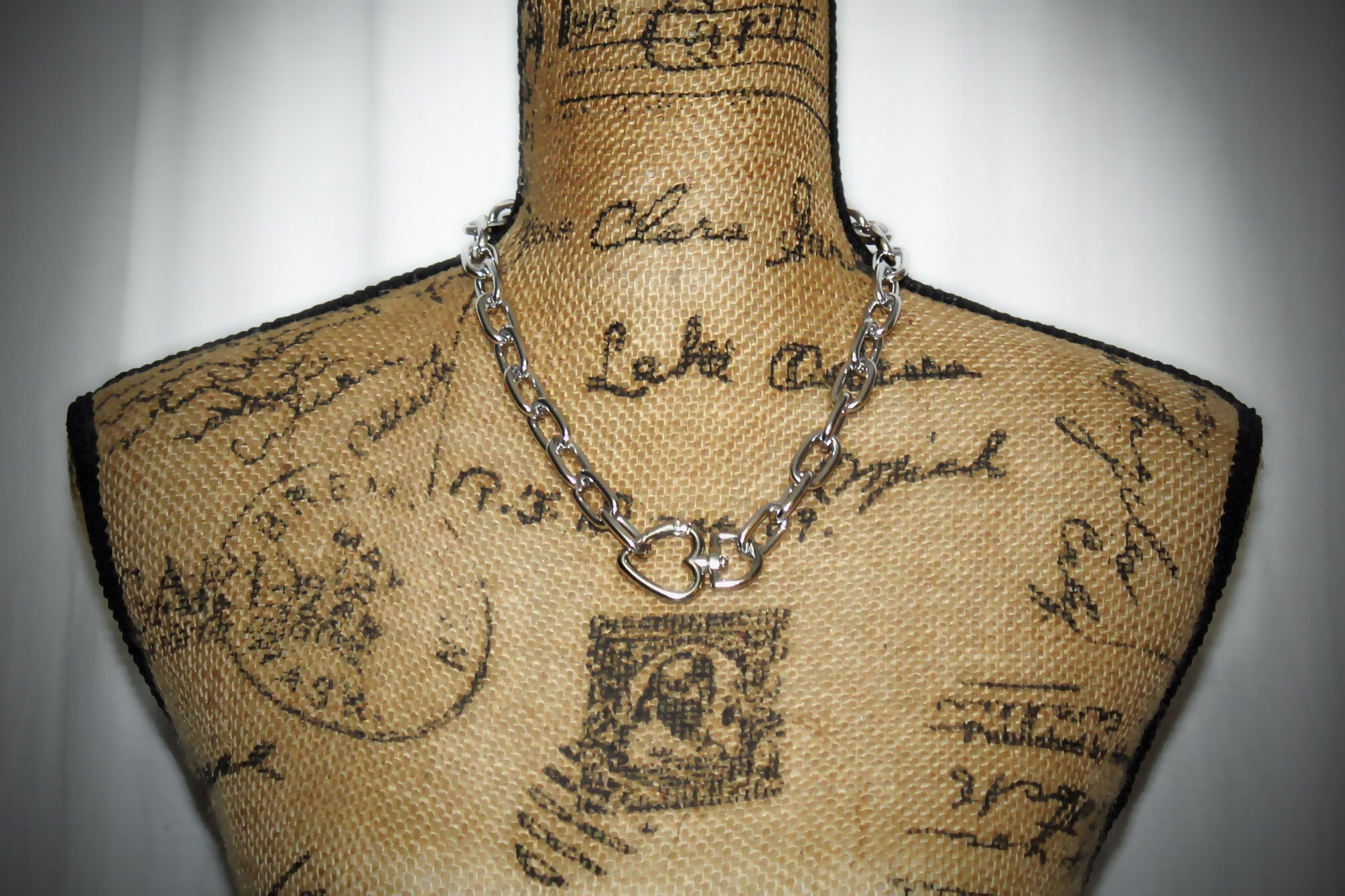 シルバーハートクラスプネックレス 長さ18インチと21インチ - Etsy 日本