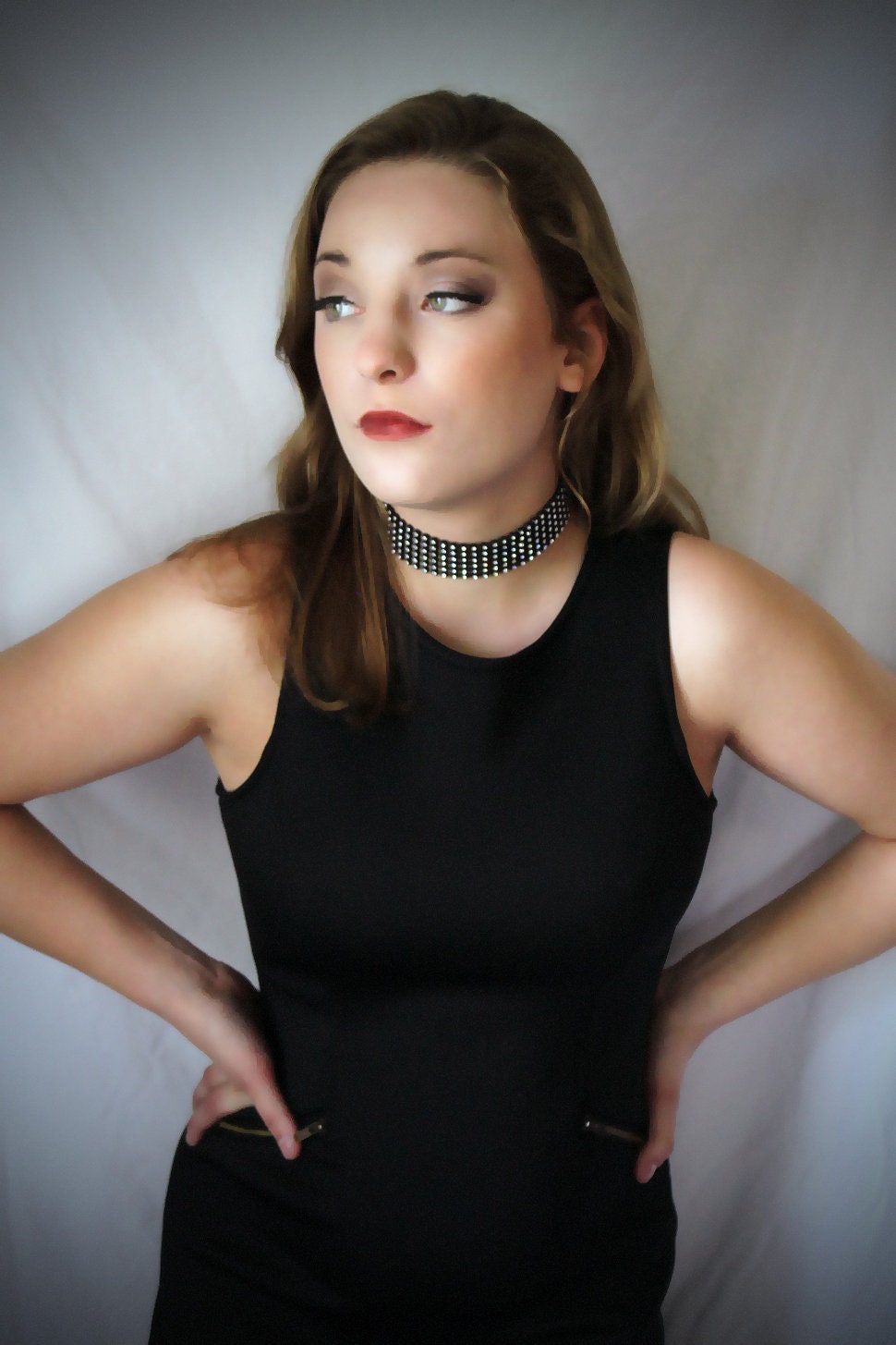 Simple Rhinestone Choker Necklace - Etsy