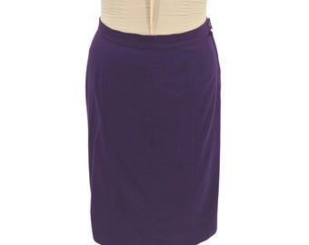 Pendleton Pencil Skirt Womens 14 Purple Wool USA Classic Office Dark Academia