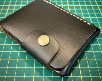 Leather Minimalist Wallet - Vertical Snap Wallet - Men's Wallet - Card Holder - Card Wallet - Women's Wallet - HORWEEN Leather