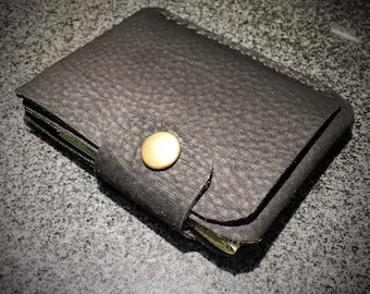 Cartera minimalista de cuero - Cartera de cuero para hombres - Cartera vertical snap - Cartera para hombres - Titular de la tarjeta - Cartera para tarjetas - Cartera para mujeres