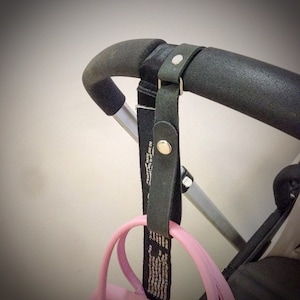 Leder Kinderwagenhaken, Kinderwagenhalter