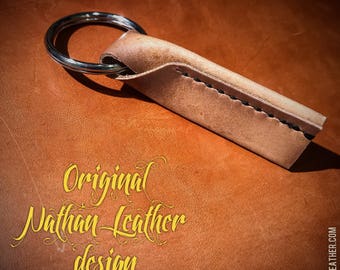 Leather Keychain / Key Fob / Key Holder / Turned