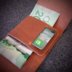 Leather Minimalist Wallet / Trifold Wallet / Stitchless Wallet / Men's Wallet