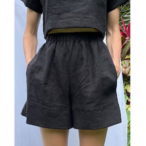 THE SHORT | High Waisted | Slow Fashion| 100% Antique wash linen | Made in Australia | Minimalist Shorts | High Quality | Pockets.