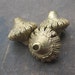 African tribal bicone brass beads, 2 Ashanti brass pendants/connectors (25 mm.diam. x 23mm.)