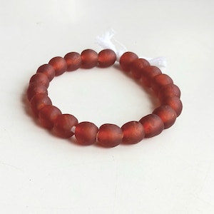 20-21 African recycled glass beads, (13-14 mm diam.) 10 inches strand