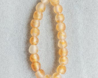 20-21 African recycled glass beads, (14 mm diam.), strand 10 inches