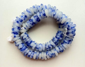 New! Spring collection. 100 African recycled clear glass spacer beads, 16 inches string