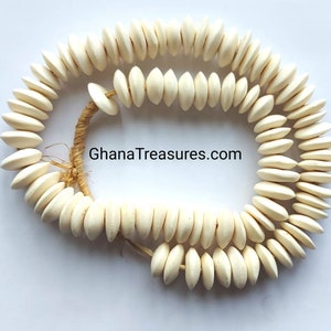 80 polished Kenya cow bone saucer beads (19-20 mm.diam x 5-8 mm.), ivory color