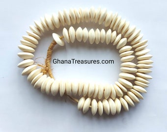 80 polished cow bone saucer beads (19-20 mm.diam x 5-8 mm.)