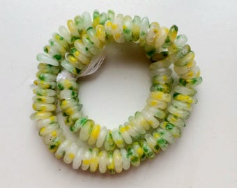 New! spring collection. African recycled clear glass spacer beads, 16 inches string