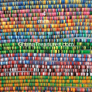 4 mm. African vulcanite vinyl heishi beads, strand 16 inches (40 cm.), 18 mix of colors
