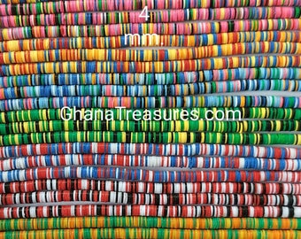 4 mm. African vulcanite vinyl heishi beads, strand 16 inches (40 cm.), 18 mix of colors