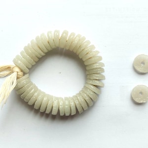 40 frosted glass beads, 14 x 4 mm., African recycled glass discs