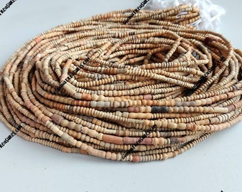 African clay beads, strand 32 inches of very tiny terracotta beads from Mali