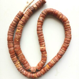 Filo di perle di bauxite africana vintage da 16 pollici di lunghezza, 16 mm di diametro, perle rustiche