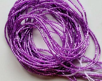 Purple Glossy Waist Beads, tie on style, strand 42/44 inches, 108/112 cm.