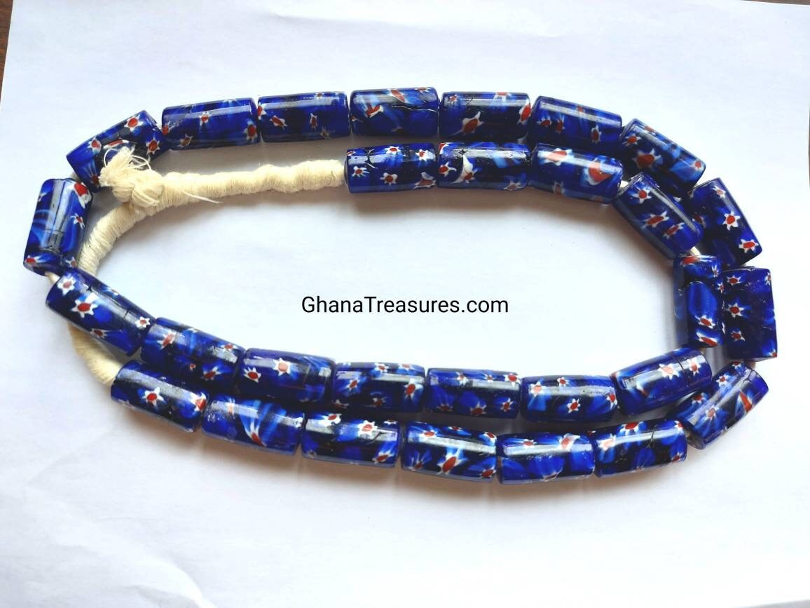 7 Handmade Indian Glass Beads 7.5 Inches String 14 Mm.diam. Etsy UK