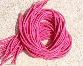 4 mm. pink African vulcanite vinyl heishi beads, strand 79-80 cm. (31 inches) #4