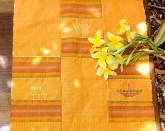 Authentic handwoven Ewe Kente table runner + 4 mats