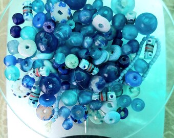 Lot De Perles En Verre Et Tresses Pâte De Verre - Couleurs Variées, Pour Création De Bijoux DIY