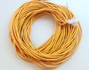 3 mm. Yellow African vulcanite vinyl heishi beads, strand 80 cm. (32 inches) #3