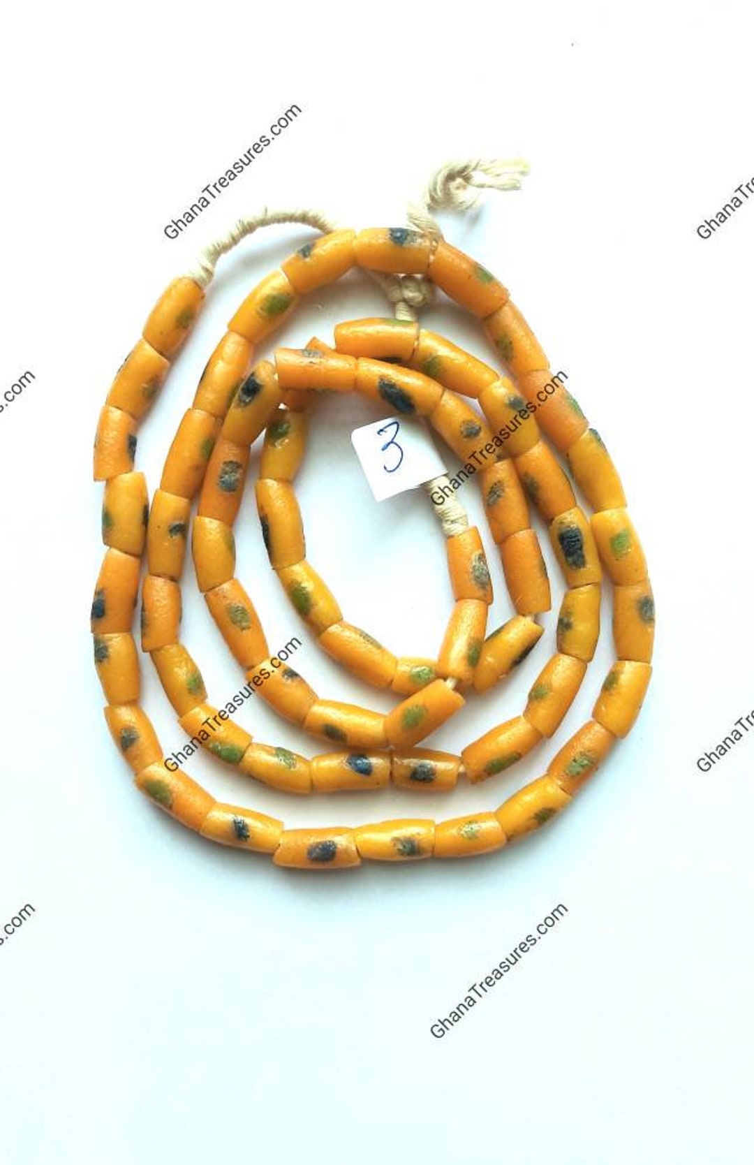 アフリカのヴィンテージビーズ 64～65年ヴィンテージアフリカ砂型ビーズ、古いガーナビーズ