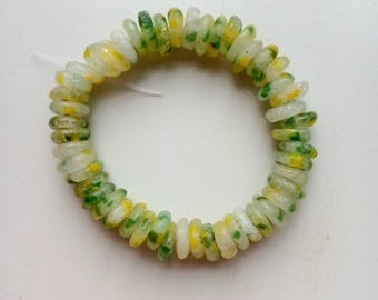 50 African recycled clear glass spacer beads, mottled frosted glass