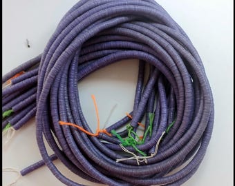 6 mm. African Violet, African vulcanite vinyl heishi beads, strand 80 cm. (32 inches)#16