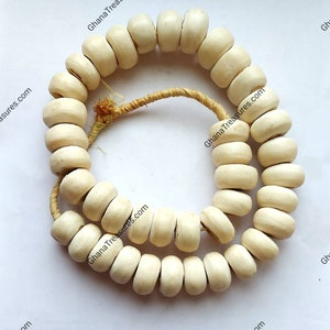 40 cuentas de hueso de Kenia (25-26 mm de diámetro x 14-15 mm), envío desde España.