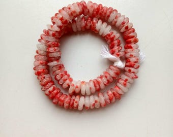 New! Spring collection. 100 African recycled clear glass spacer beads, 16 inches string