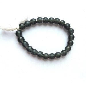 22-23 African recycled glass beads, (13-14 mm diam.) 10" strand, dark gray