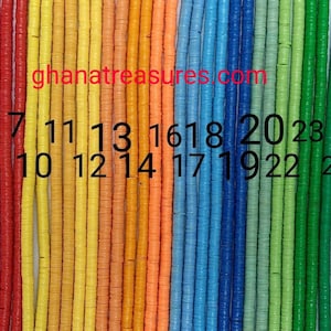 4 mm. African vulcanite vinyl heishi beads, strand 15-16&quot;, 29 compact colors