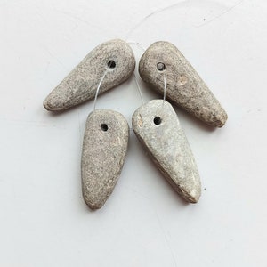 4 old soft lightweight soapstone beads from Mali, old hand cut stone beads